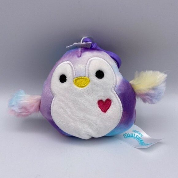 Squishmallows 3.5” Tomara Penguin Valentines Heart Clip On Keychain Plush - Picture 4 of 8